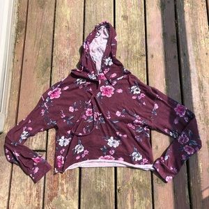 cute floral cropped hoodie